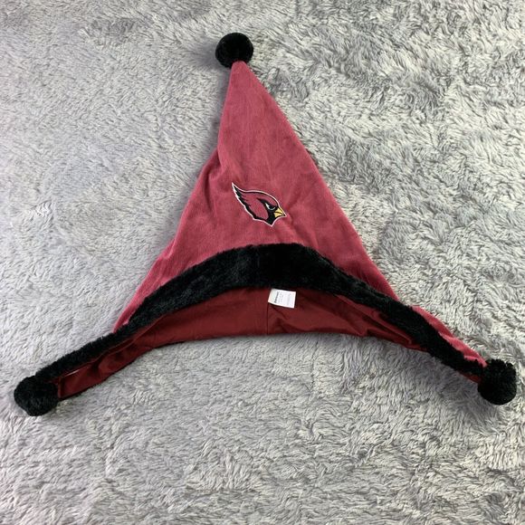 Arizona Cardinals Hat Ear Flaps Poms Winter Red Black Forever Collectibles NFL - Picture 4 of 10